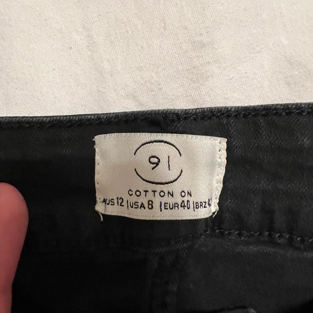 Cotton on black denim skirt